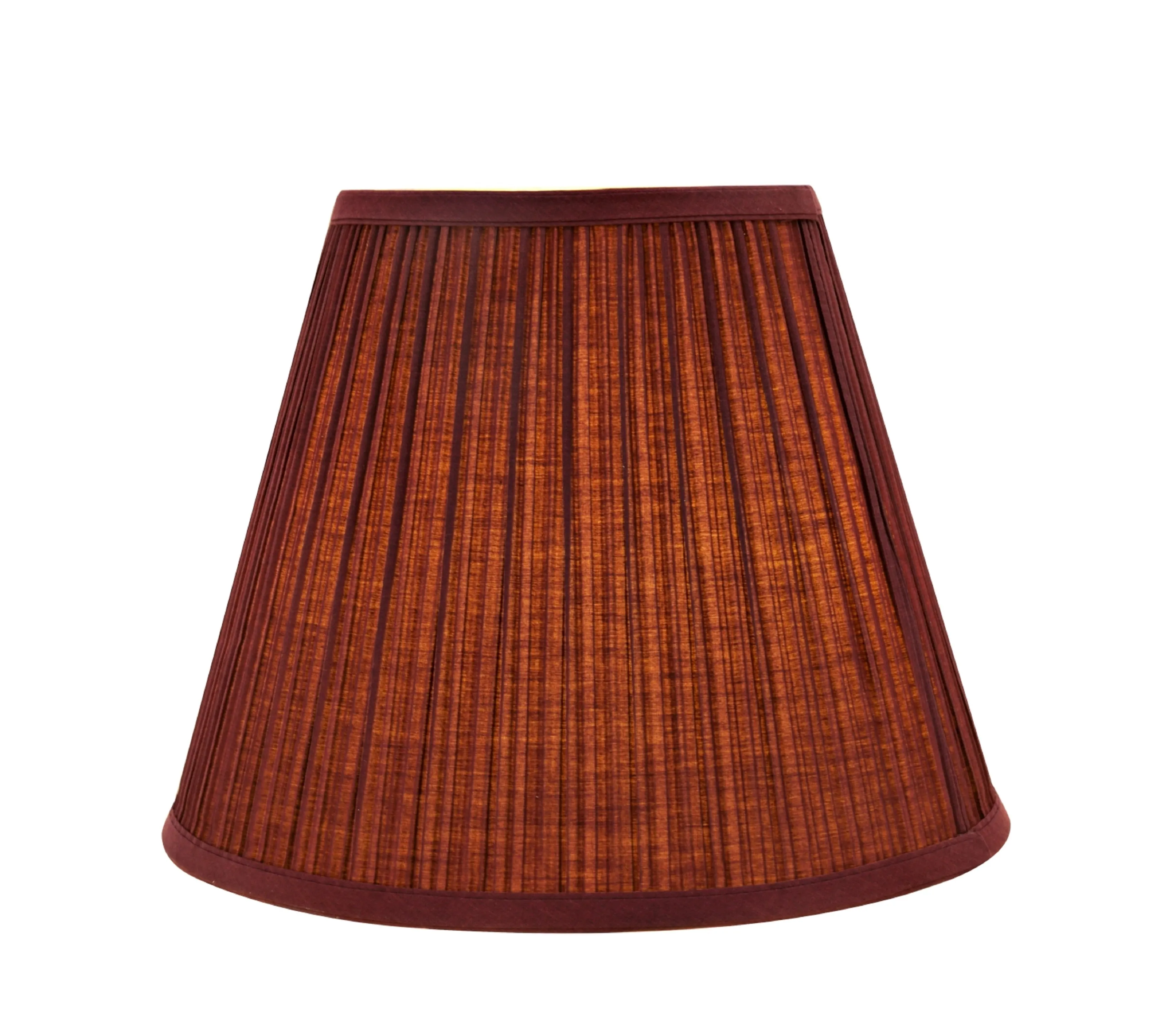 # 33052 Transitional Pleated Empire Shaped Spider Construction Lamp Shade in Burgundy, 13" wide (7" x 13" x 10")