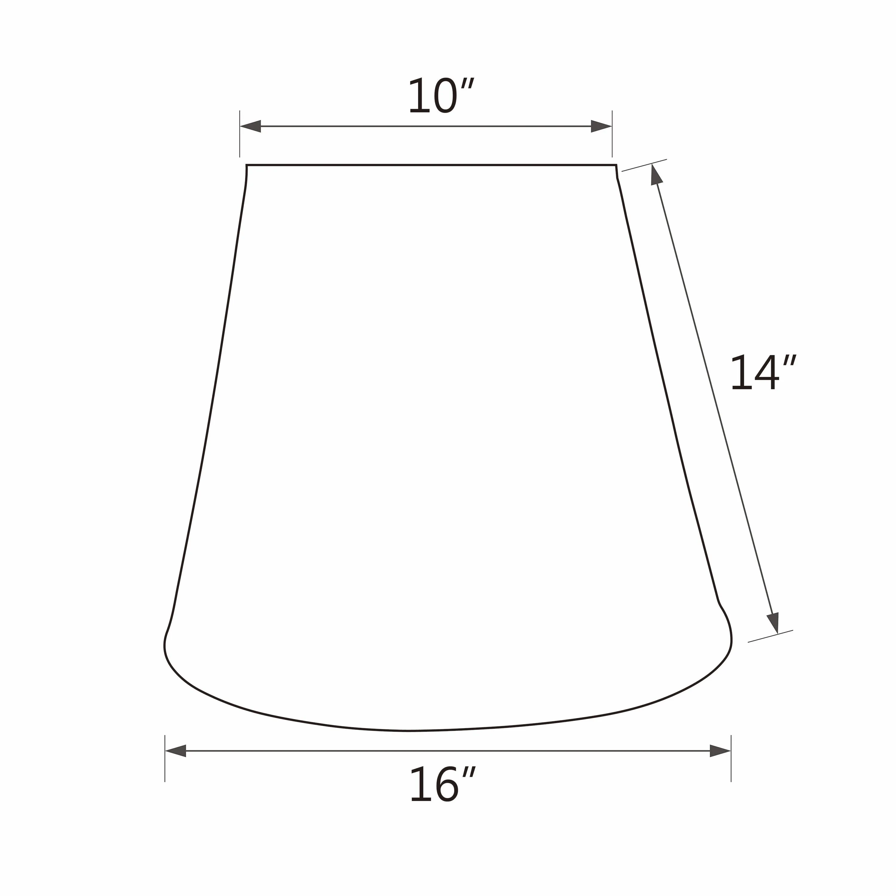 # 35002  Transitional Hexagon Bell Shape Spider Construction Lamp Shade in Off White Fabric, 16" wide (10" x 16" x 14")