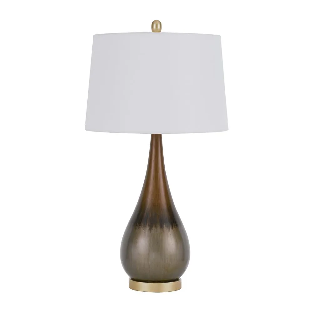 150W 3 Way Carmi Metal Table Lamp With Hardback Taper Drum Fabric Shade By Cal Lighting