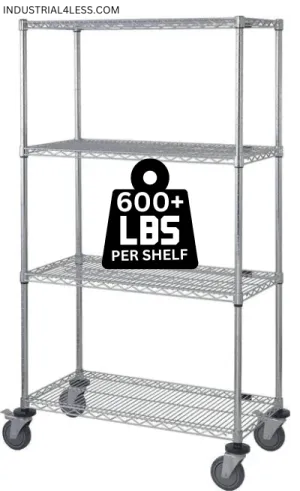 21" x 54" Stainless Shelving on Wheels