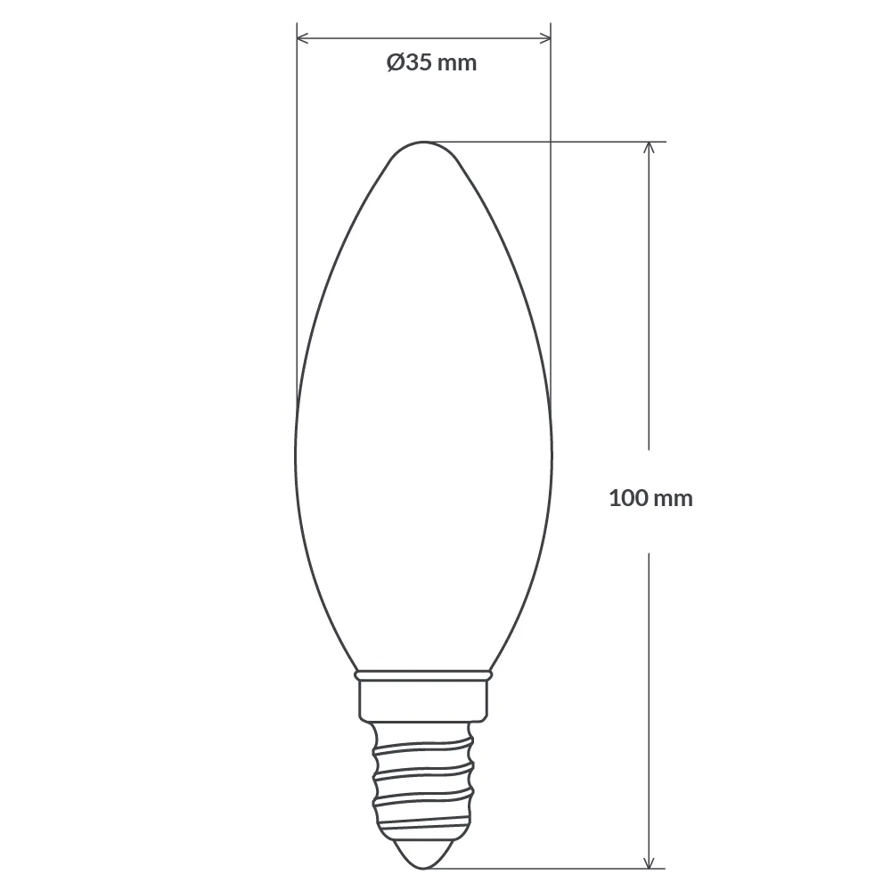 4W Candle LED Bulb E14 Clear in Natural White