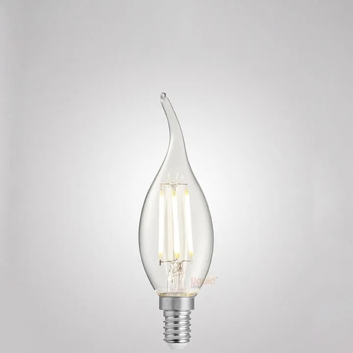 4W Flame Tip Candle LED Bulb E14 Clear in Natural White