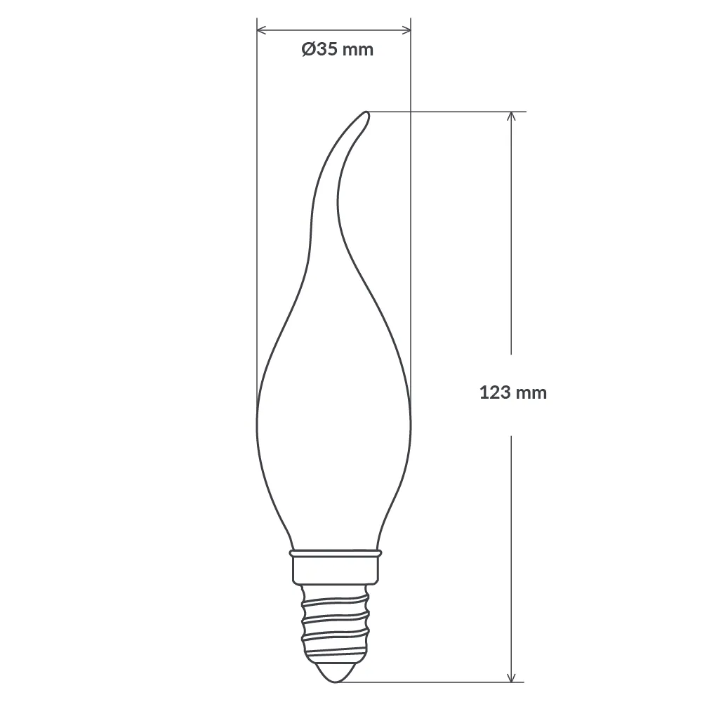 4W Flame Tip Candle LED Bulb E14 Clear in Natural White