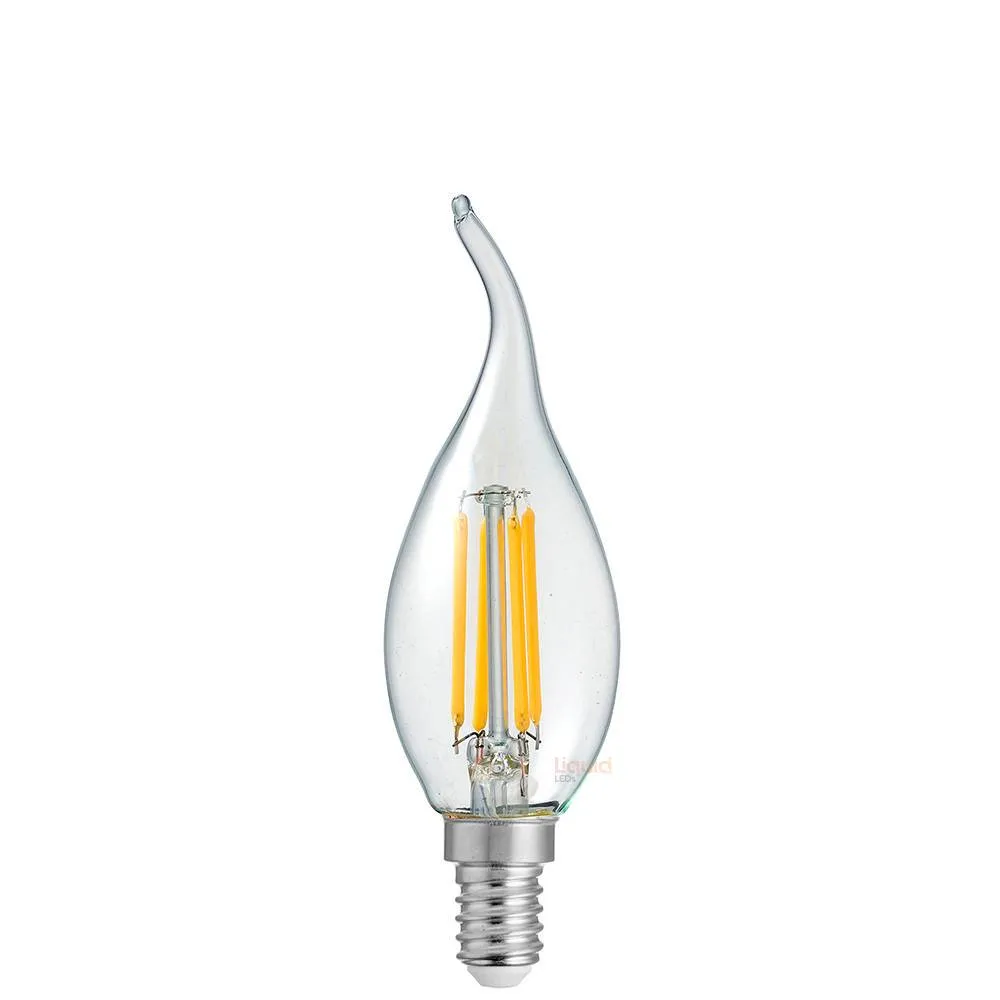 4W Flame Tip Candle LED Bulb E14 Clear in Natural White