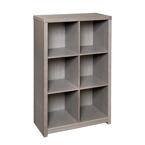 6 Cube Laminate Shelf/Bin Space Gray