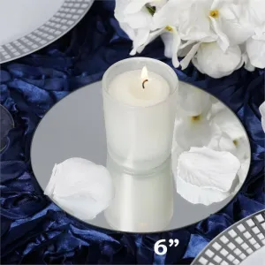 6" Round Glass Mirror Wedding Party Table Decorations Centerpieces - 6 PCS