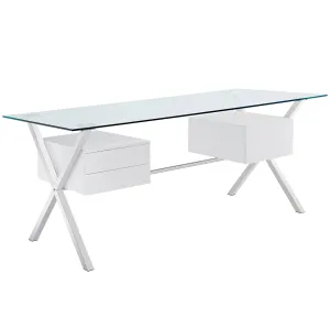 Abeyance Glass Top Office Desk