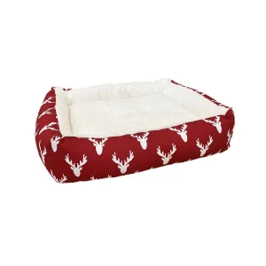 Antlers Red Alpine Lounge Dog Bed