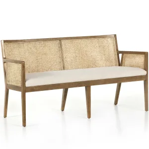 Antonia Cane Dining Bench, Toasted Parawood