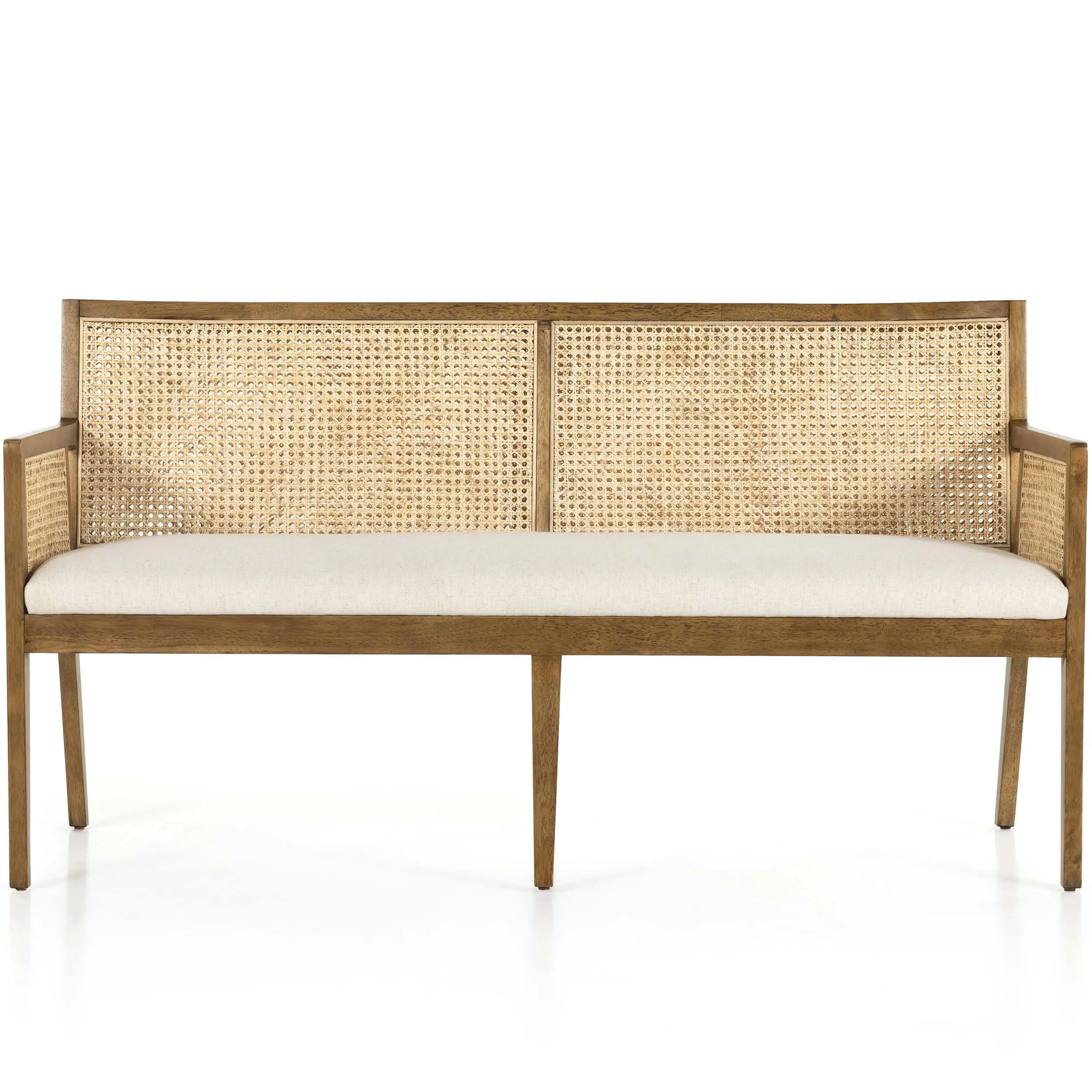 Antonia Cane Dining Bench, Toasted Parawood