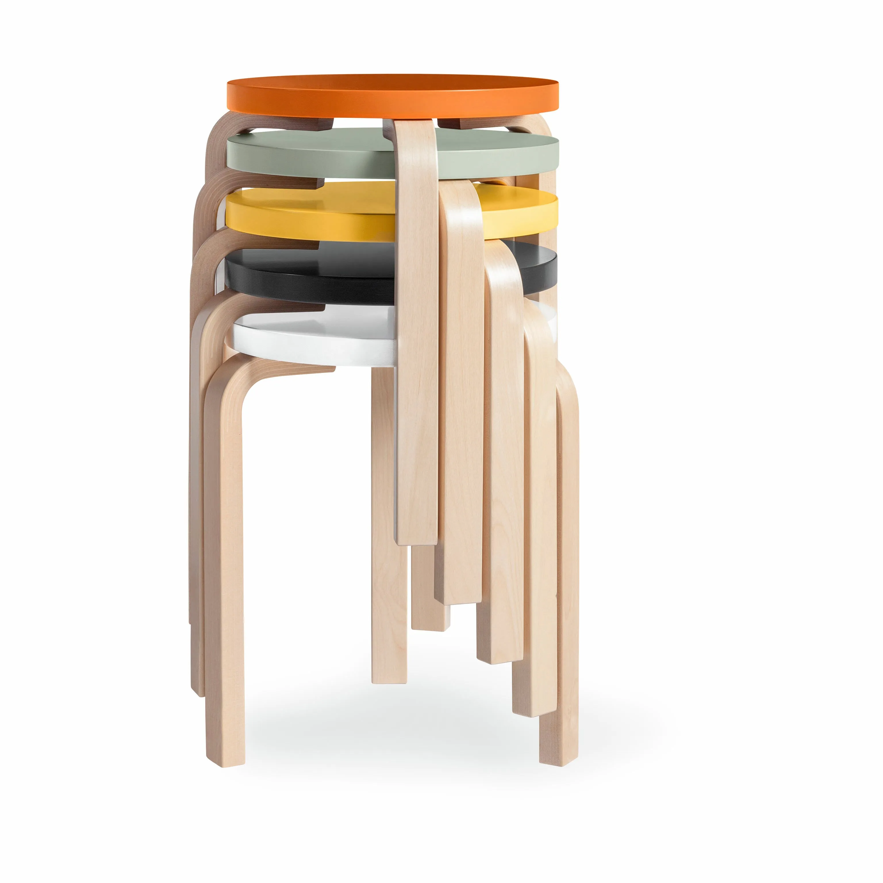 Artek Aalto Stacking Stool 60 - Orange