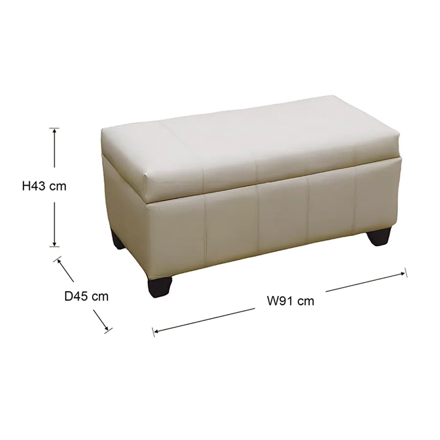 Averill Storage Bench - Faux Leather