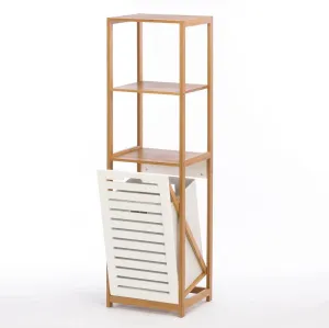 Bamboo Hamper Storage Shelves