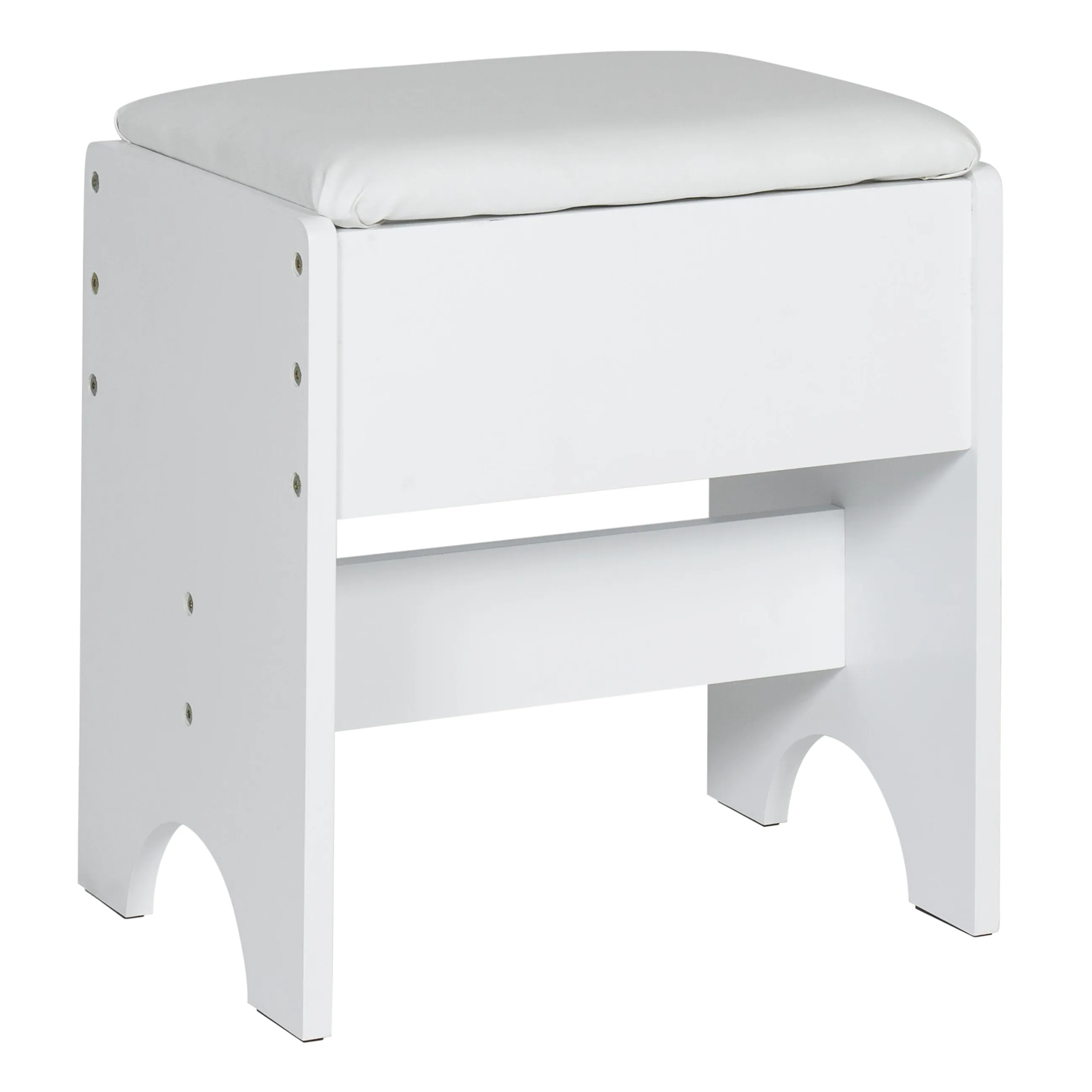 Bathroom Vanity Table Set w/ Square Mirror, Stool