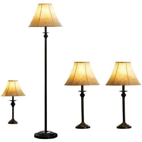 BETTER HOMES AND GARDENS 4PC LAMP SET (BRONZE)