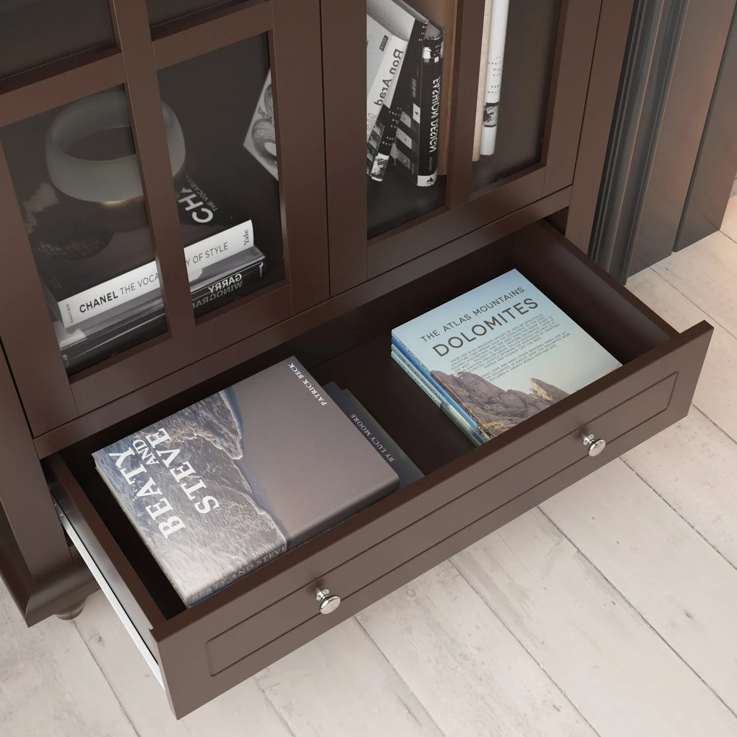 Buffet Sideboard Storage Cabinet with 3-Tier Shelf and Acrylic Doors