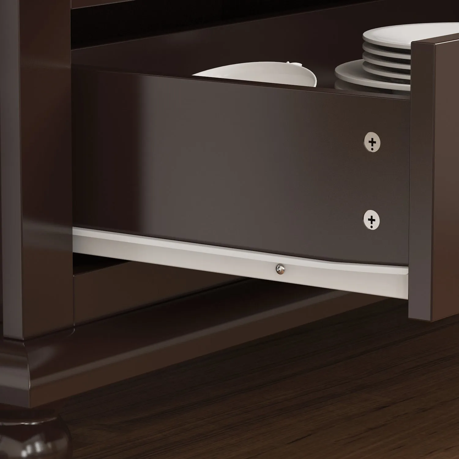 Buffet Sideboard Storage Cabinet with 3-Tier Shelf and Acrylic Doors