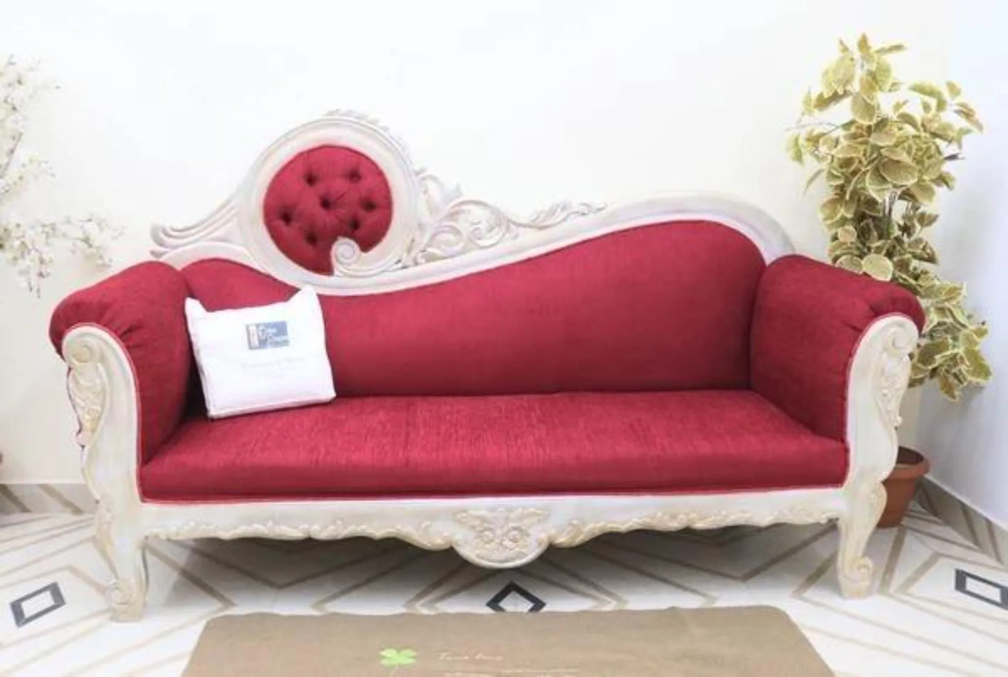 Canapé Teak  Wood Victorian Style Sofa Couch