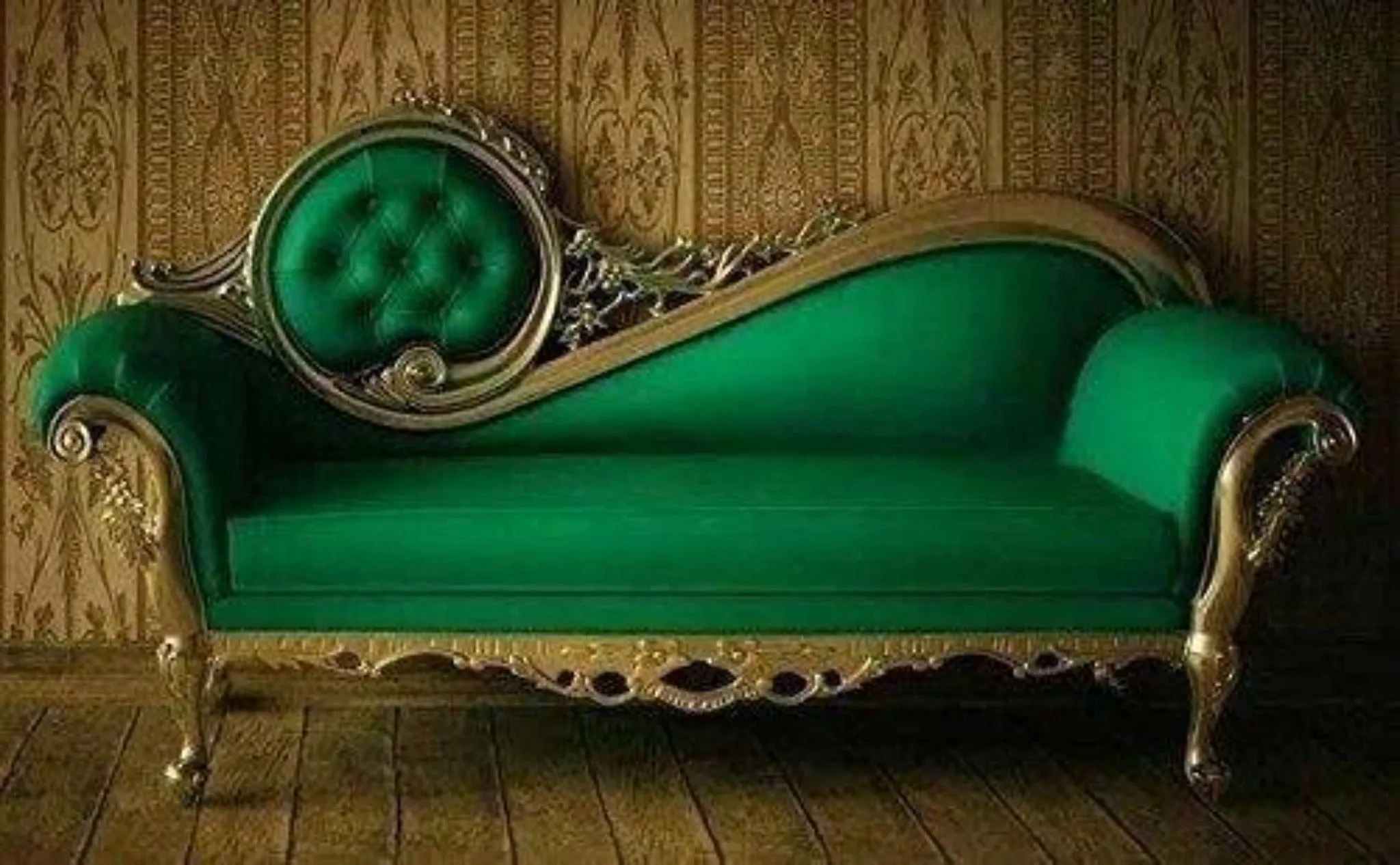 Canapé Teak  Wood Victorian Style Sofa Couch