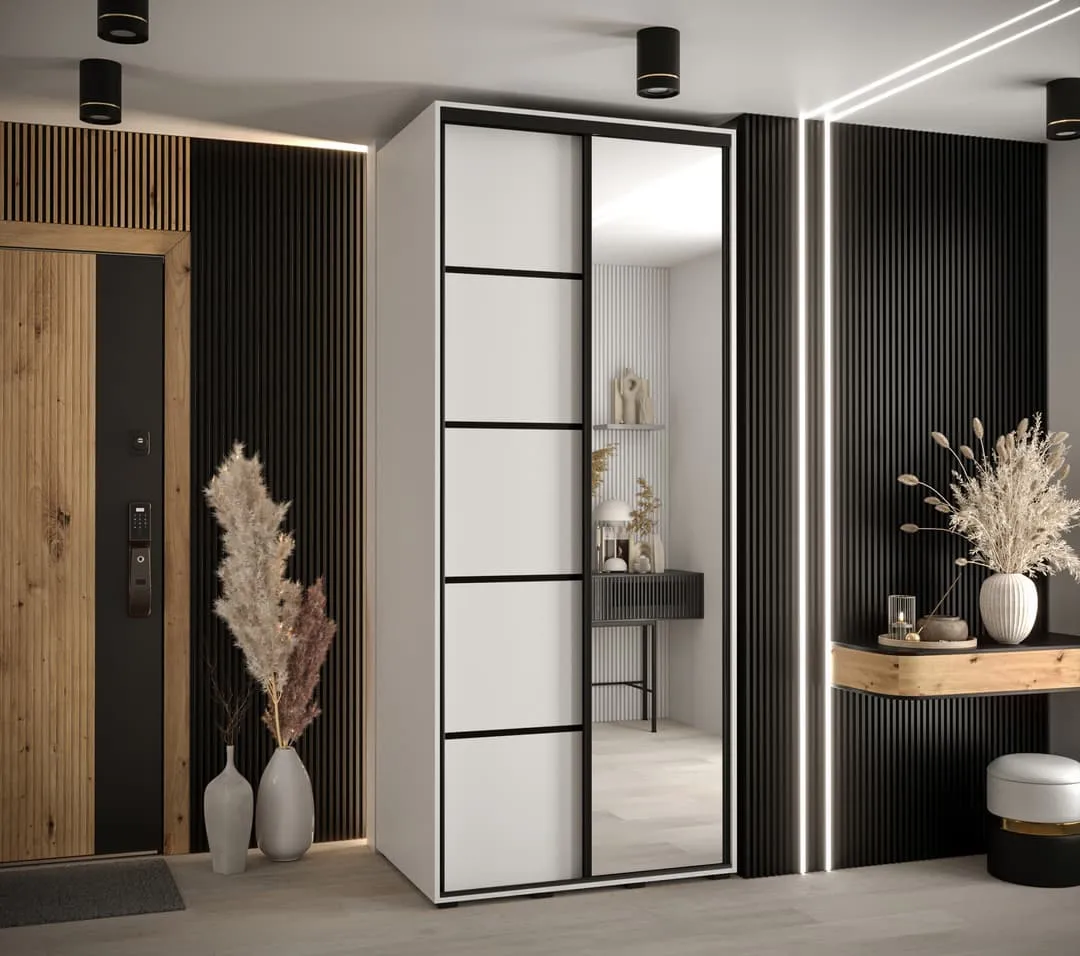 Cannes V Sliding Door Wardrobe 110cm