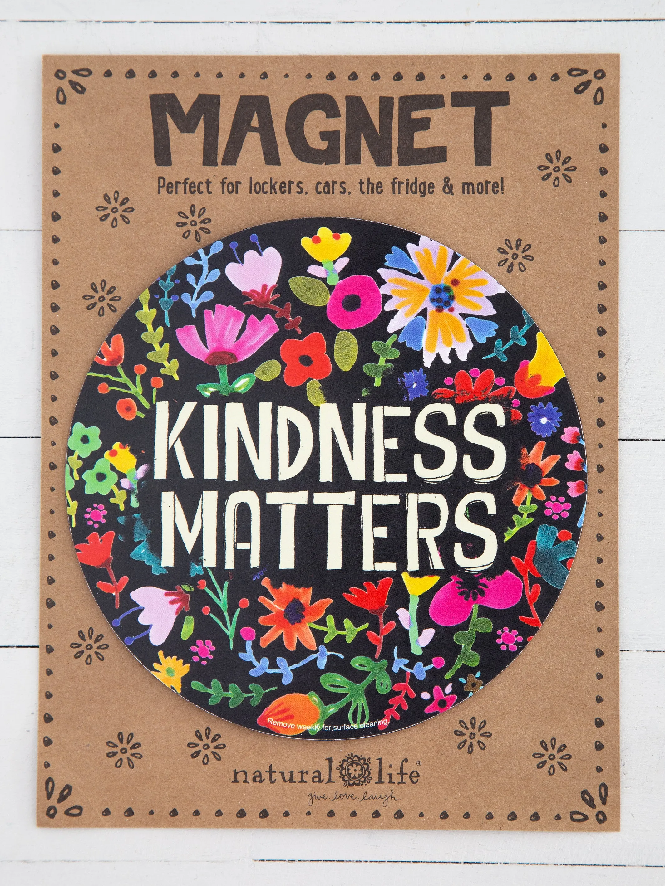 Car Magnet - Kindness Matters Black Floral