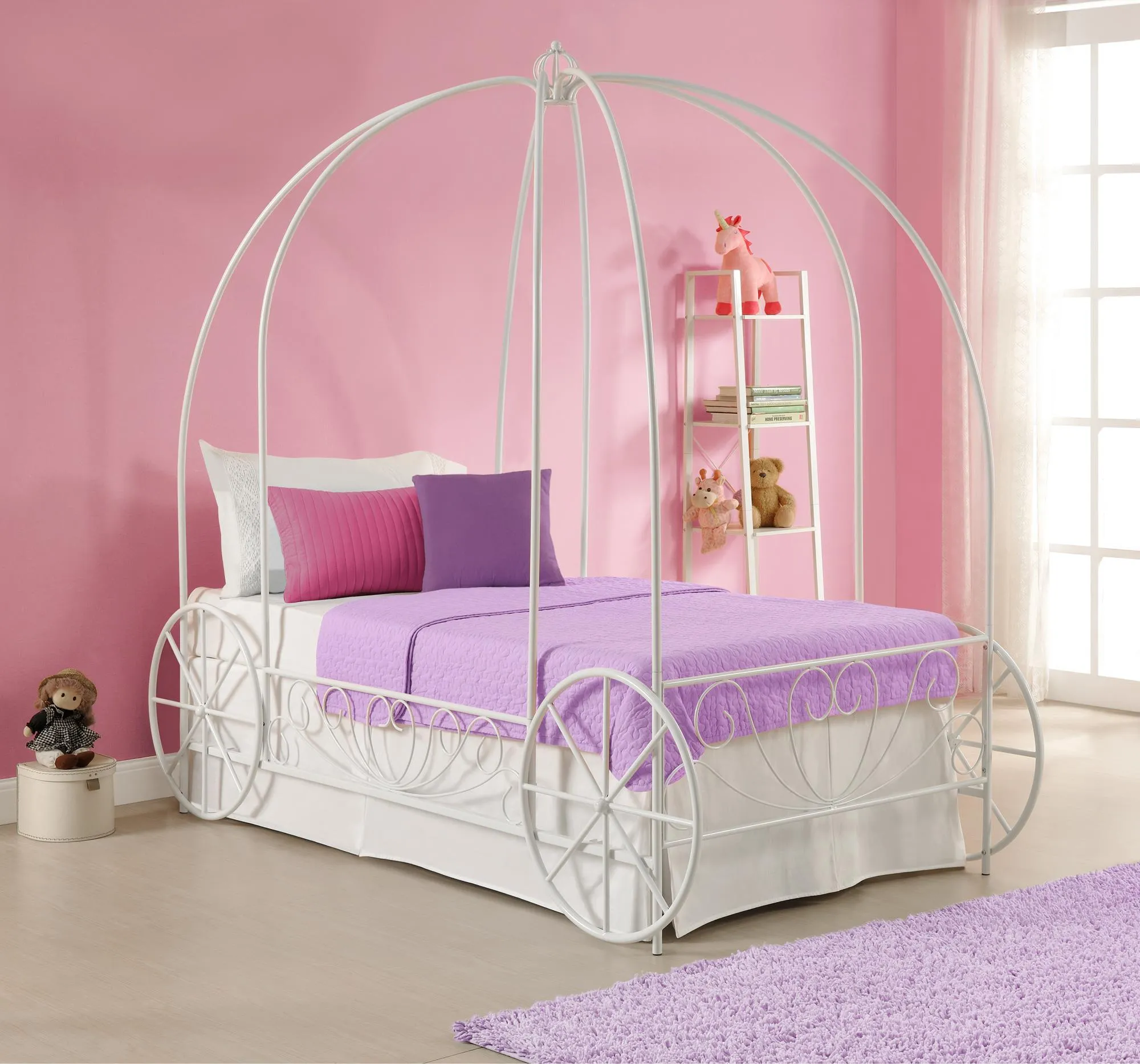 Carriage Metal Canopy Bed Frame