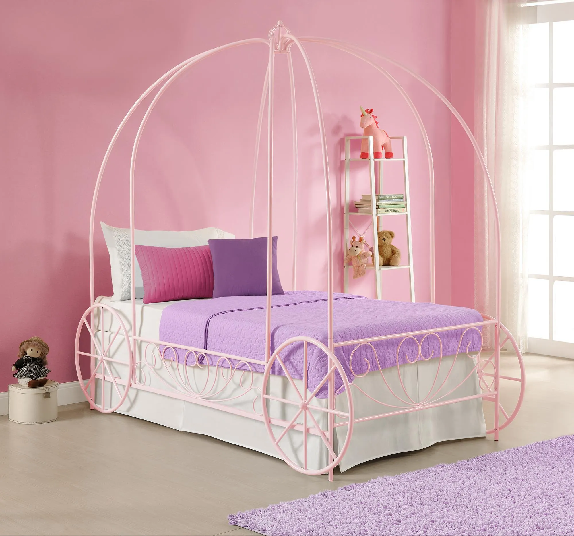 Carriage Metal Canopy Bed Frame