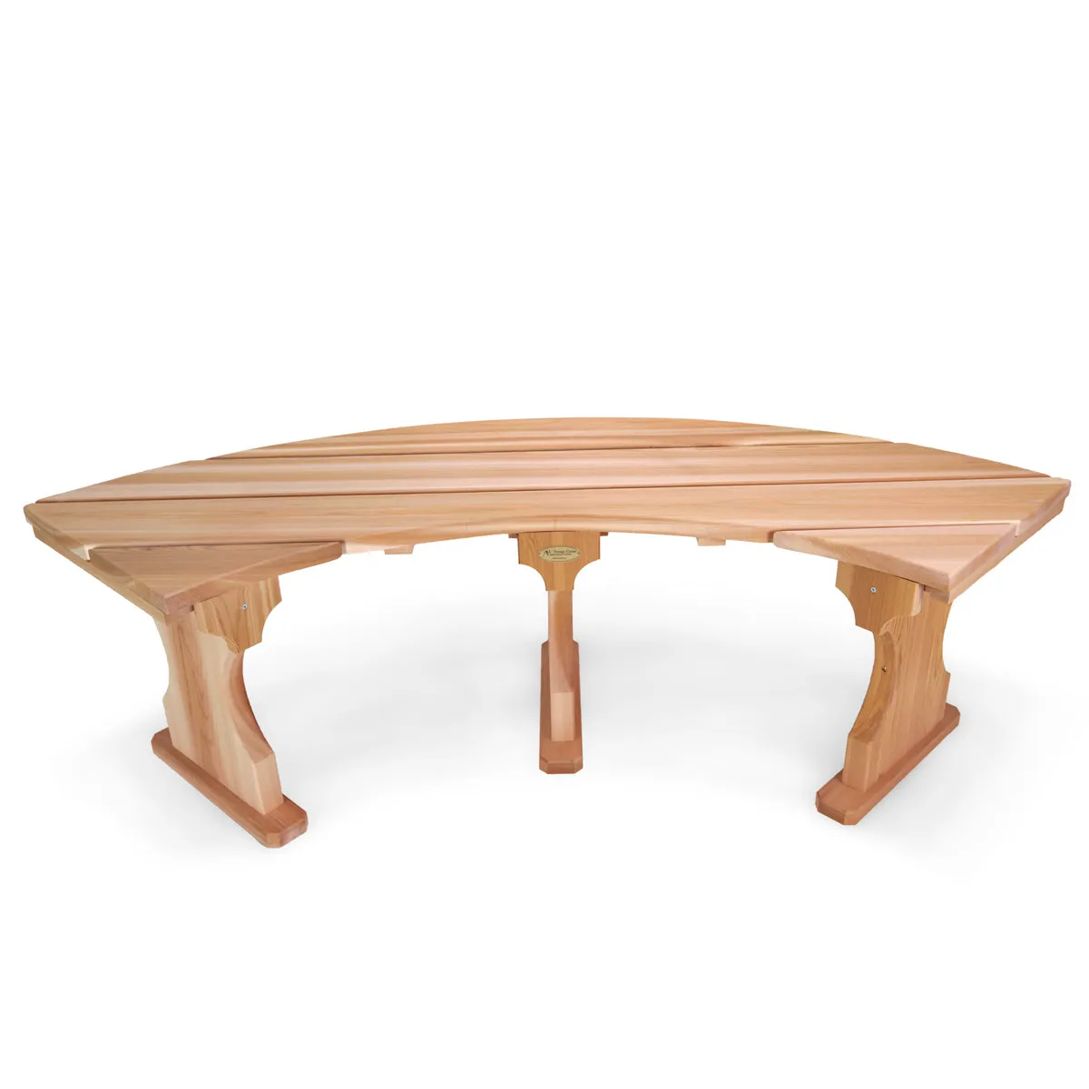 Cedar 60"W 2 Seater Quarter Round Backless Bench - Handcrafted In Canada With Rot Resistant, Untreated, Western Red Cedar.