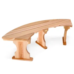 Cedar 60"W 2 Seater Quarter Round Backless Bench - Handcrafted In Canada With Rot Resistant, Untreated, Western Red Cedar.