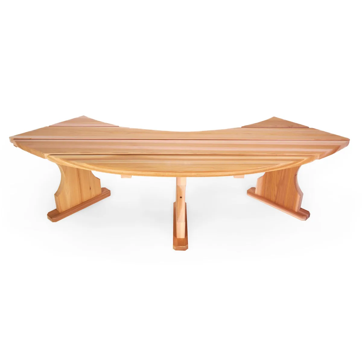 Cedar 60"W 2 Seater Quarter Round Backless Bench - Handcrafted In Canada With Rot Resistant, Untreated, Western Red Cedar.