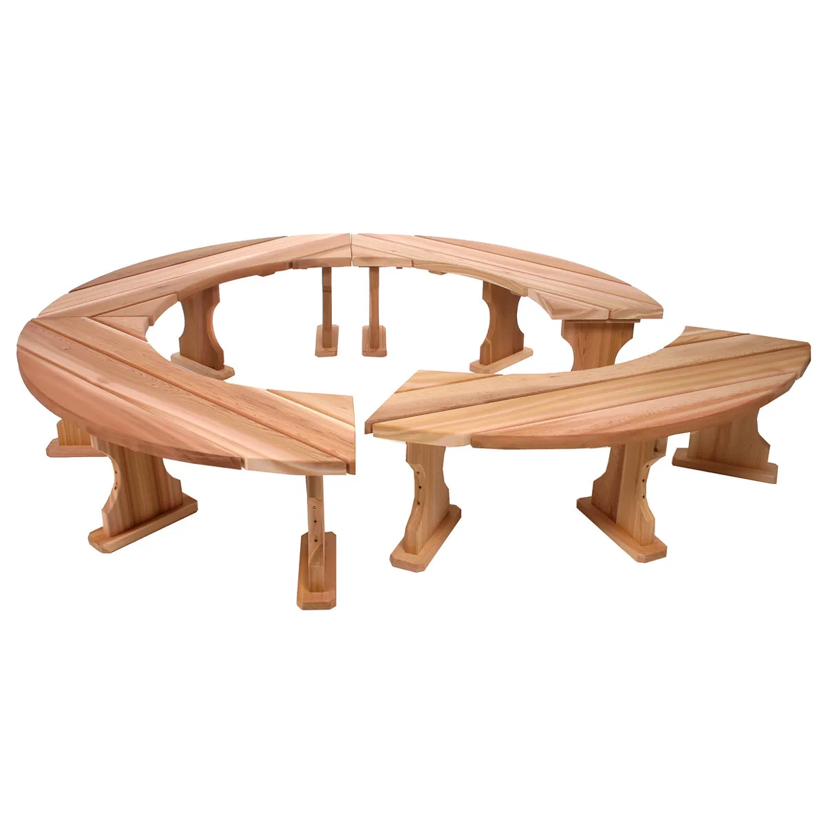 Cedar 60"W 2 Seater Quarter Round Backless Bench - Handcrafted In Canada With Rot Resistant, Untreated, Western Red Cedar.