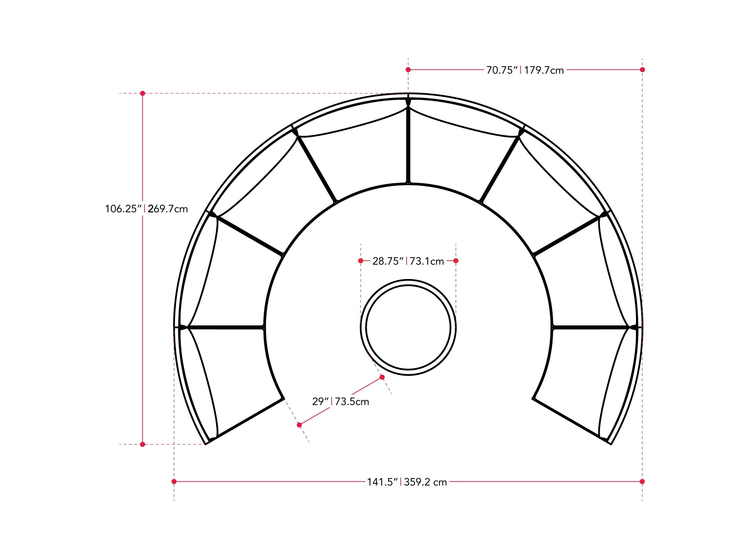 Circular Outdoor Seating, 5pc