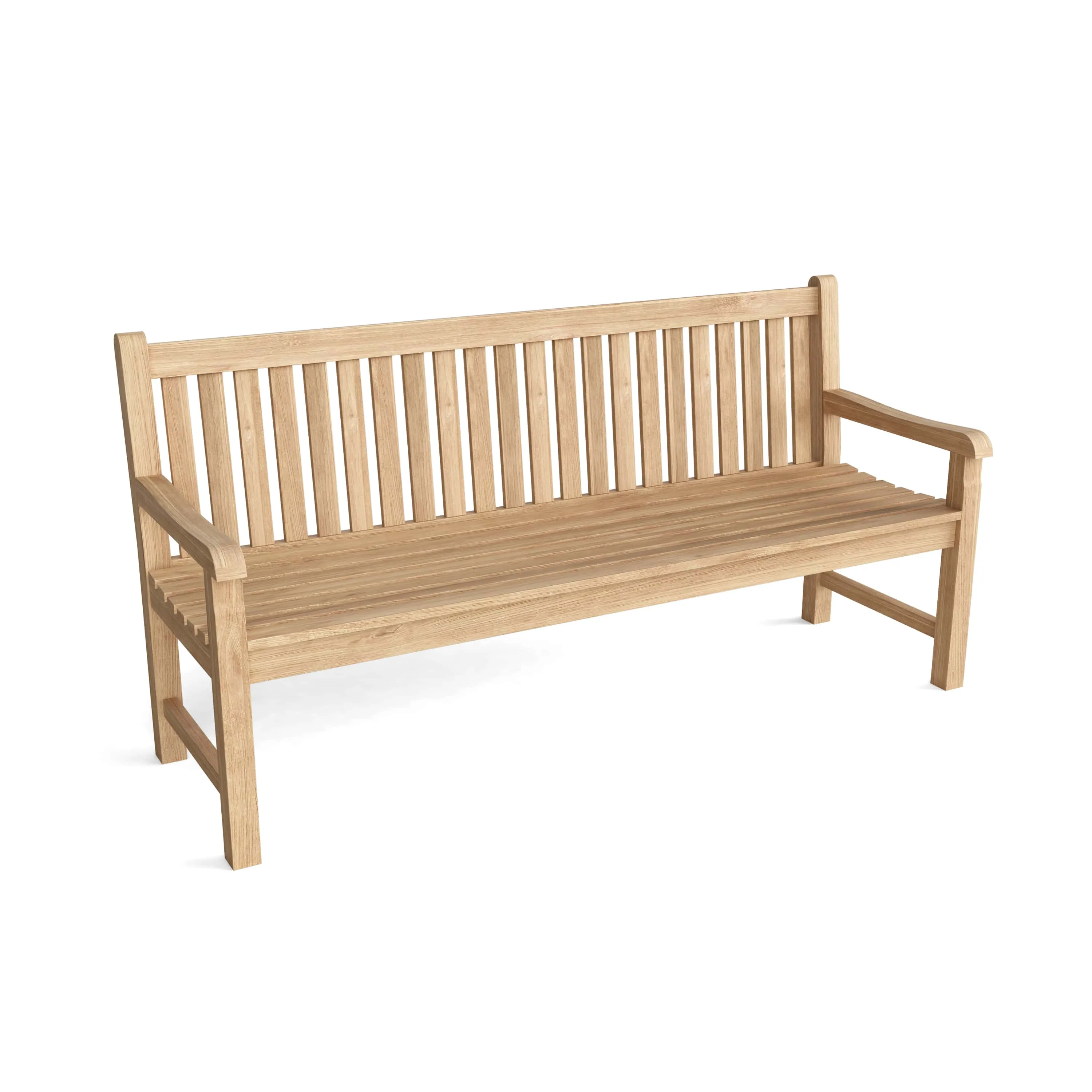 Classic 4-Seater Bench, 35 H x 71 W x 23 L, Crafted In Raw Teak w/Natural Finish, Arrives In 5 - 9 Working Days.