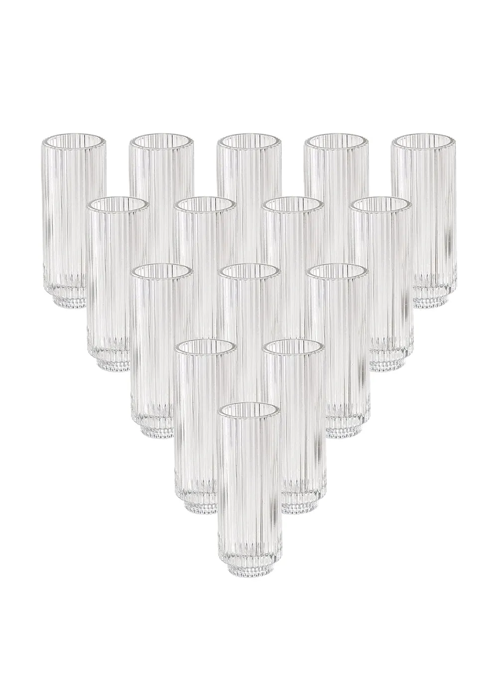 classic Slim Clear Ribbed Glass Votive Holder, Christmas, Home DÃ©cor, Pack of 24 6.25" Clear, Set of 24