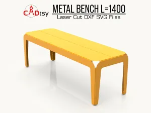 CNC Laser/Plasma Cut Metal Bench DXF/SVG Files. Length 1400mm (55in)