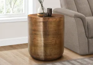 Copper Metal Accent Table - Contemporary Modern Drum