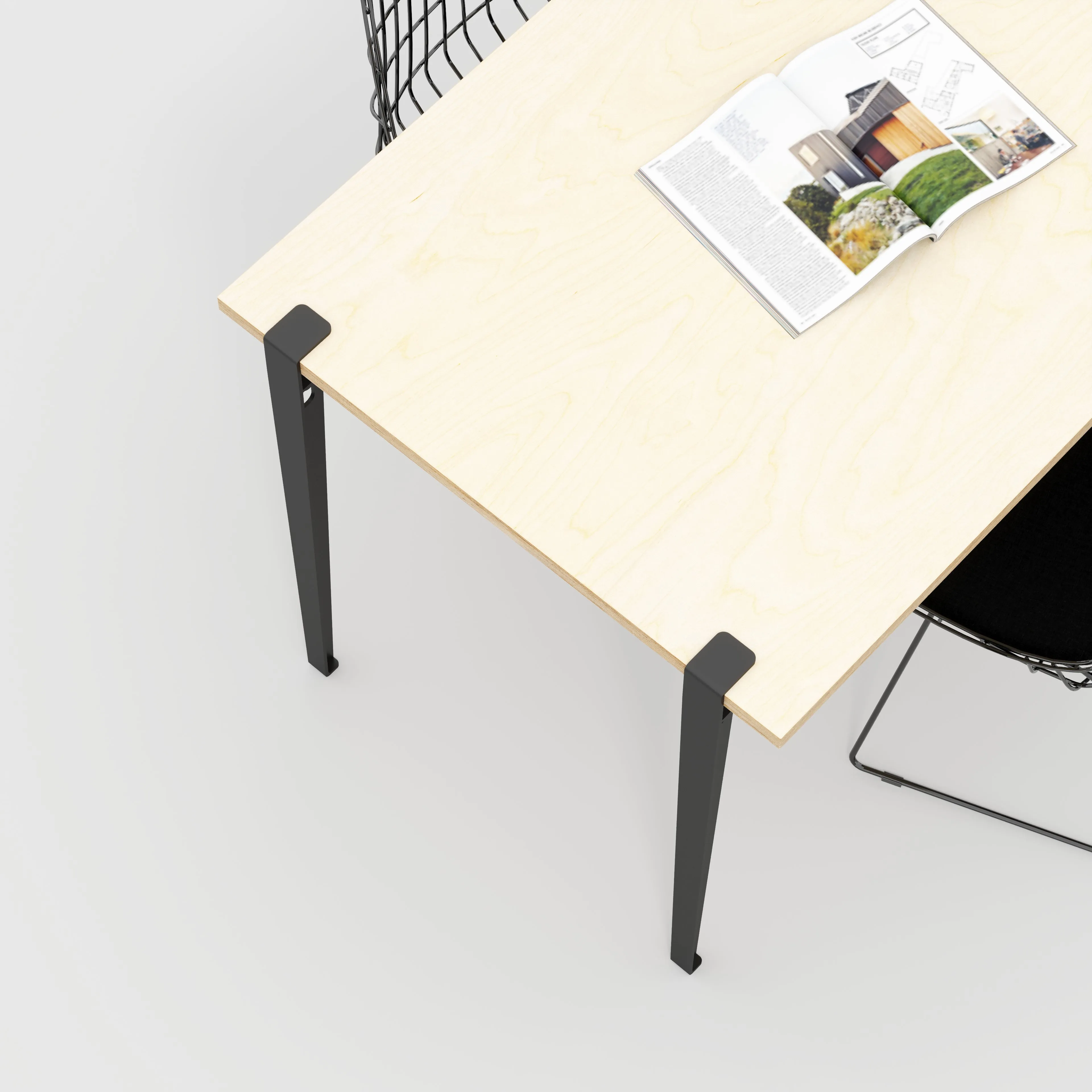 Custom Plywood Wall Table with Tiptoe Legs and Tiptoe Wall Brackets