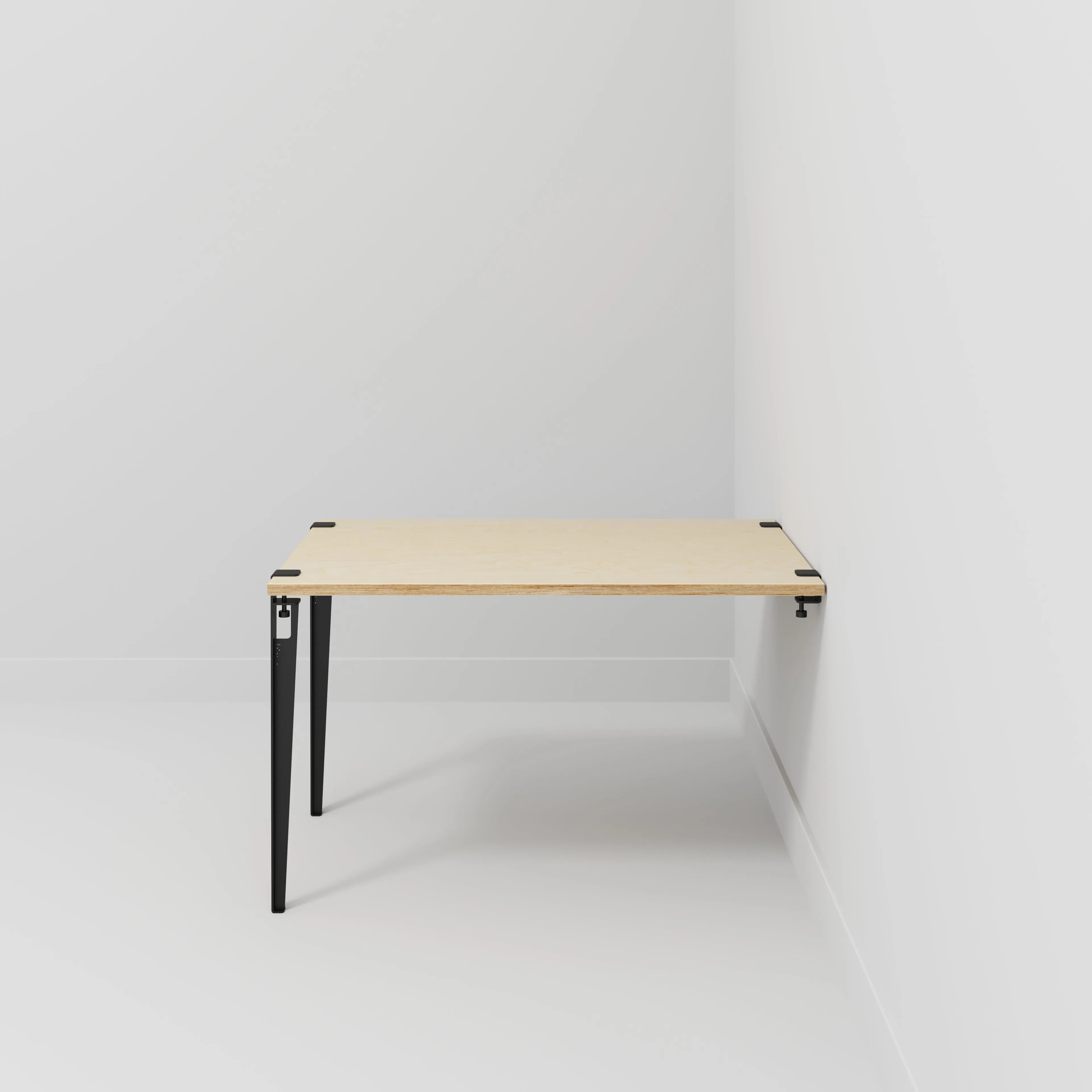 Custom Plywood Wall Table with Tiptoe Legs and Tiptoe Wall Brackets