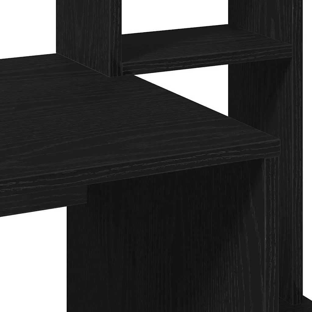 Desk with Shelves Black 100x45x140 cm Engineered Wood