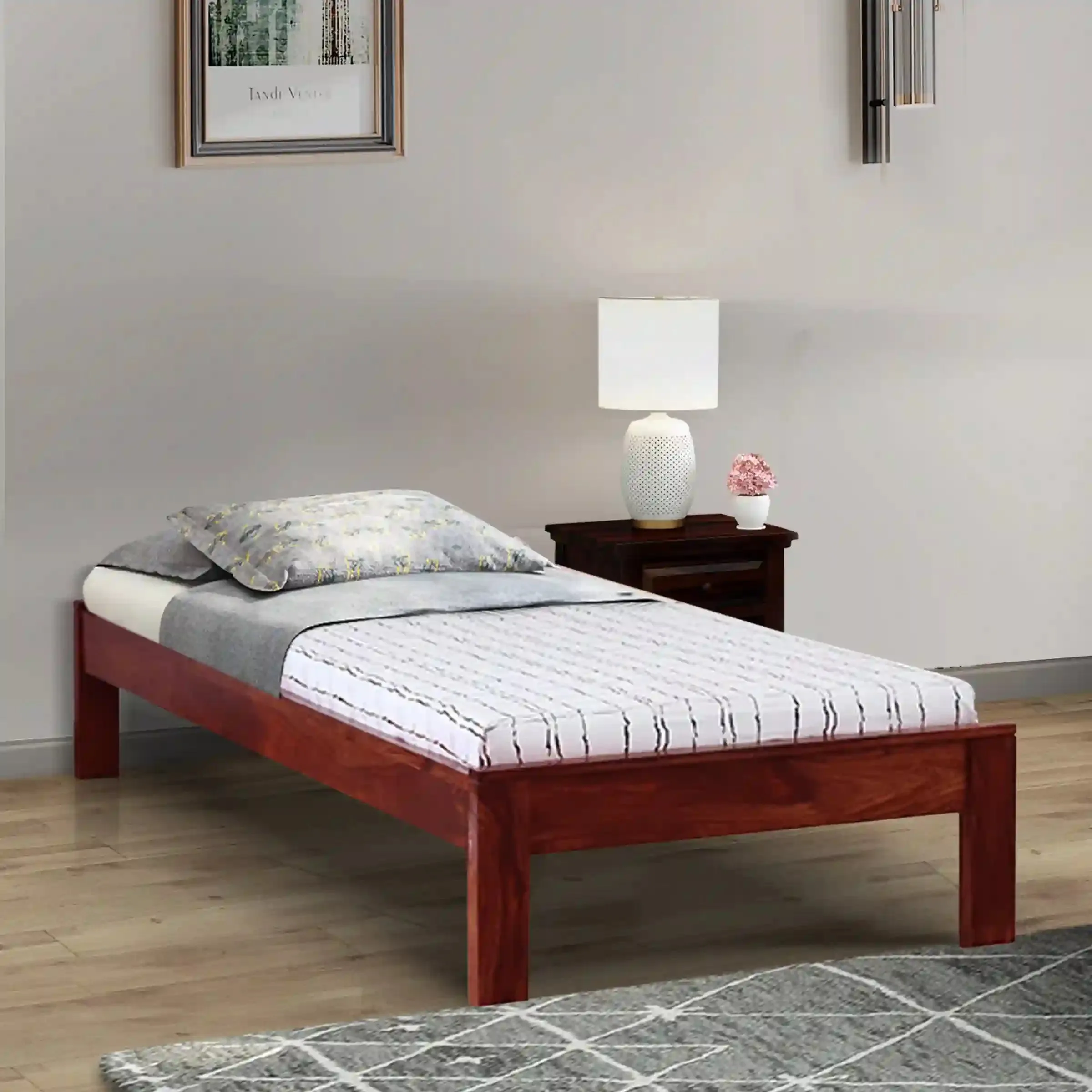 Divyam Sheesham Wood Single Beds