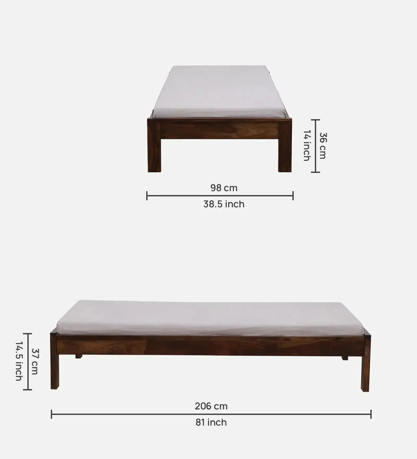 Divyam Sheesham Wood Single Beds