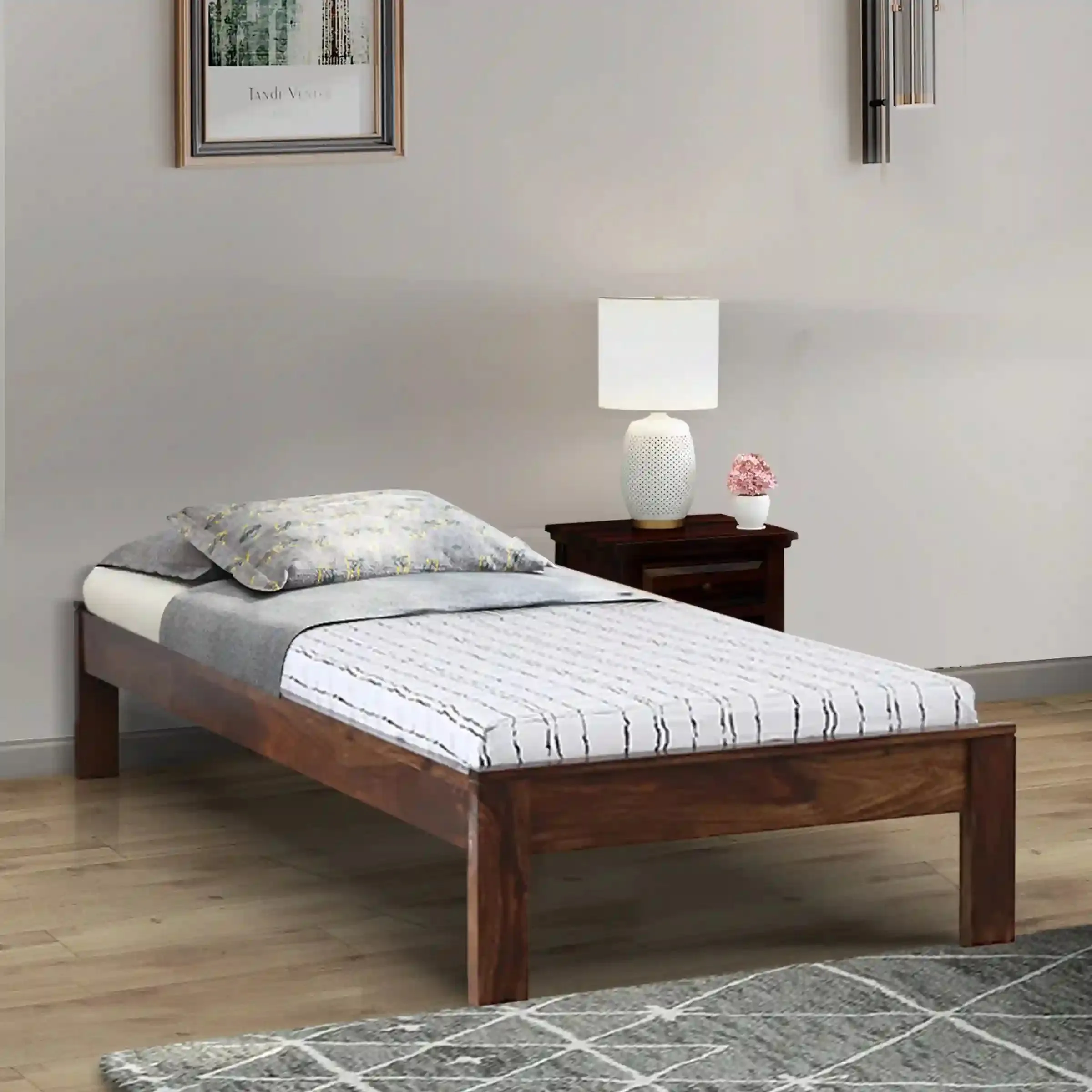 Divyam Sheesham Wood Single Beds