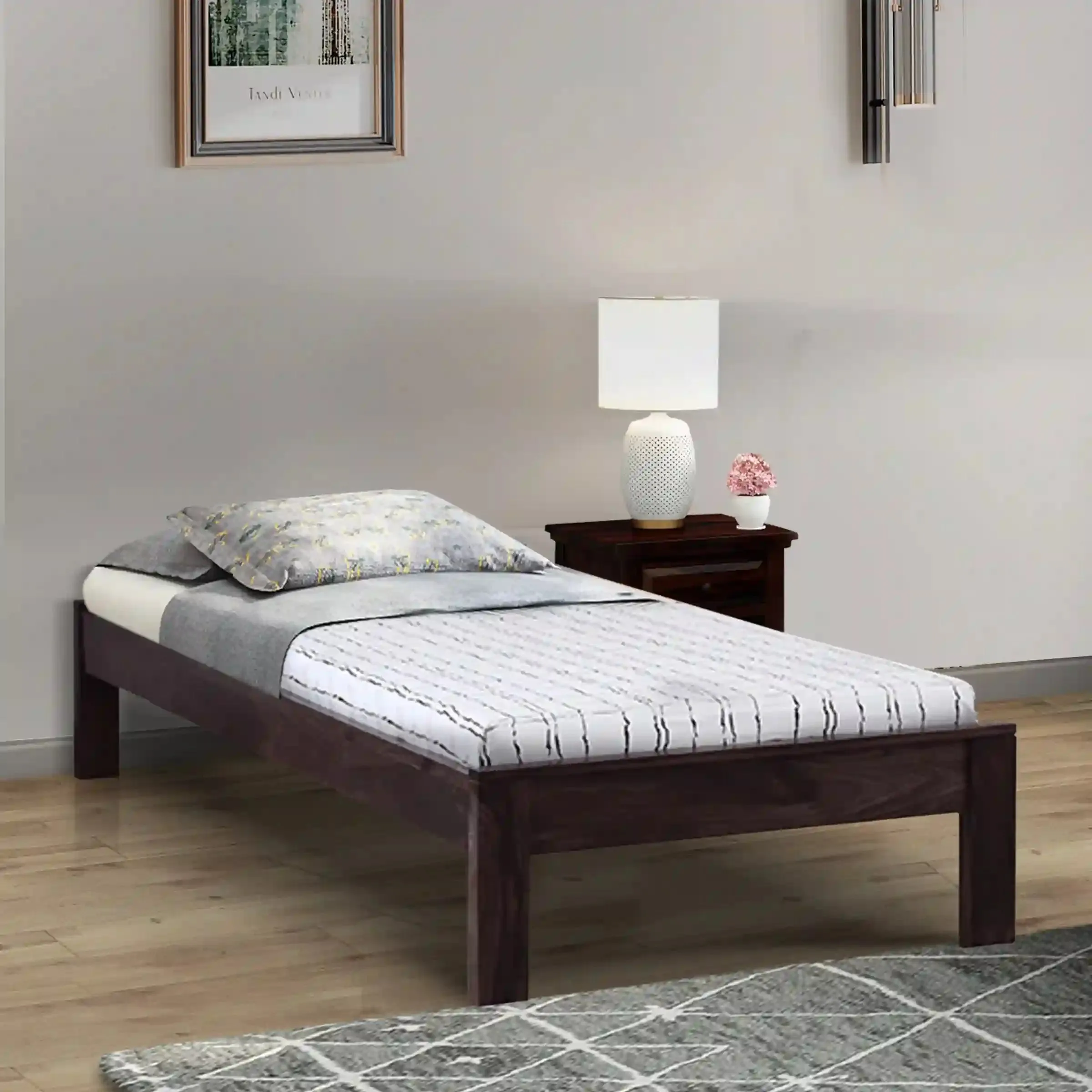 Divyam Sheesham Wood Single Beds