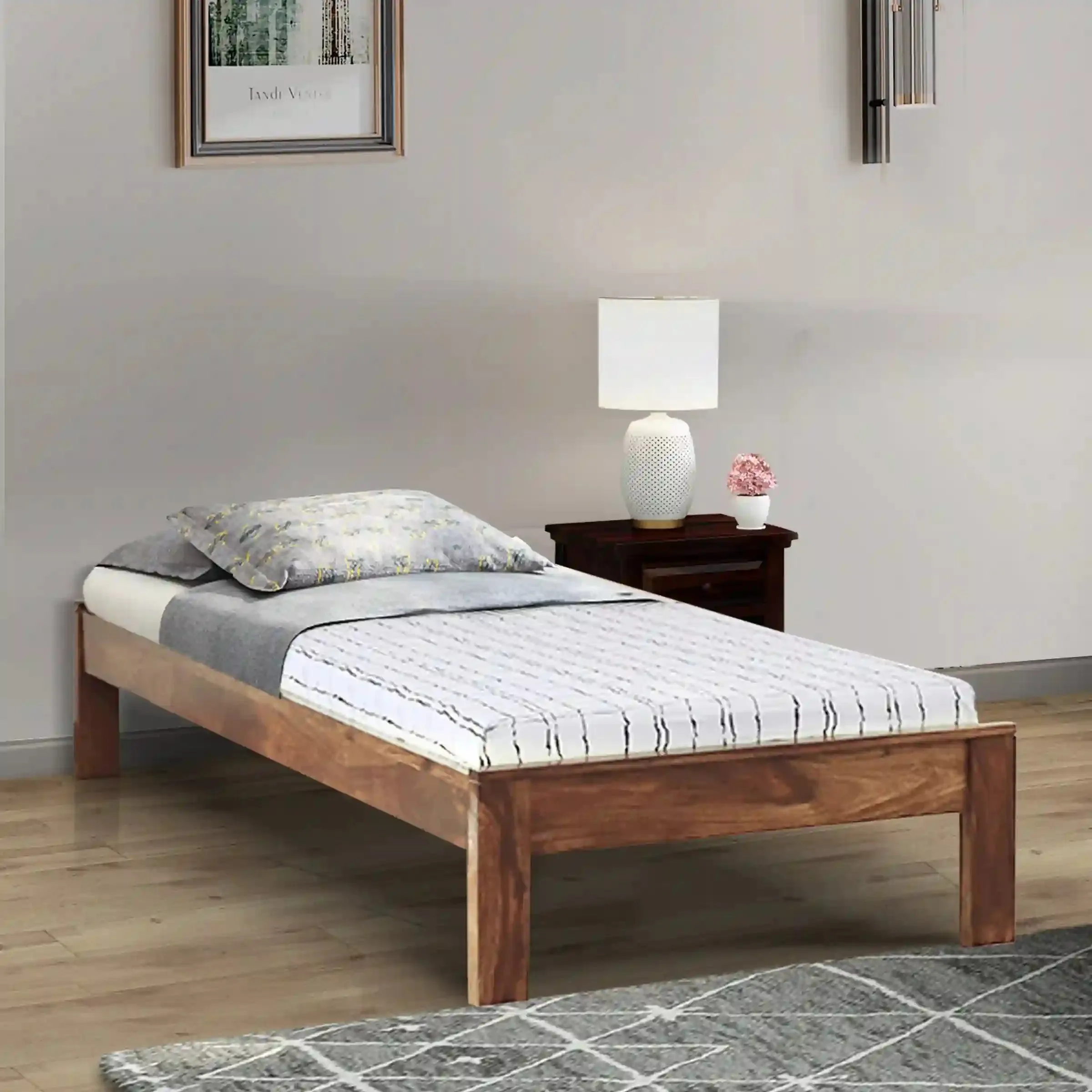 Divyam Sheesham Wood Single Beds