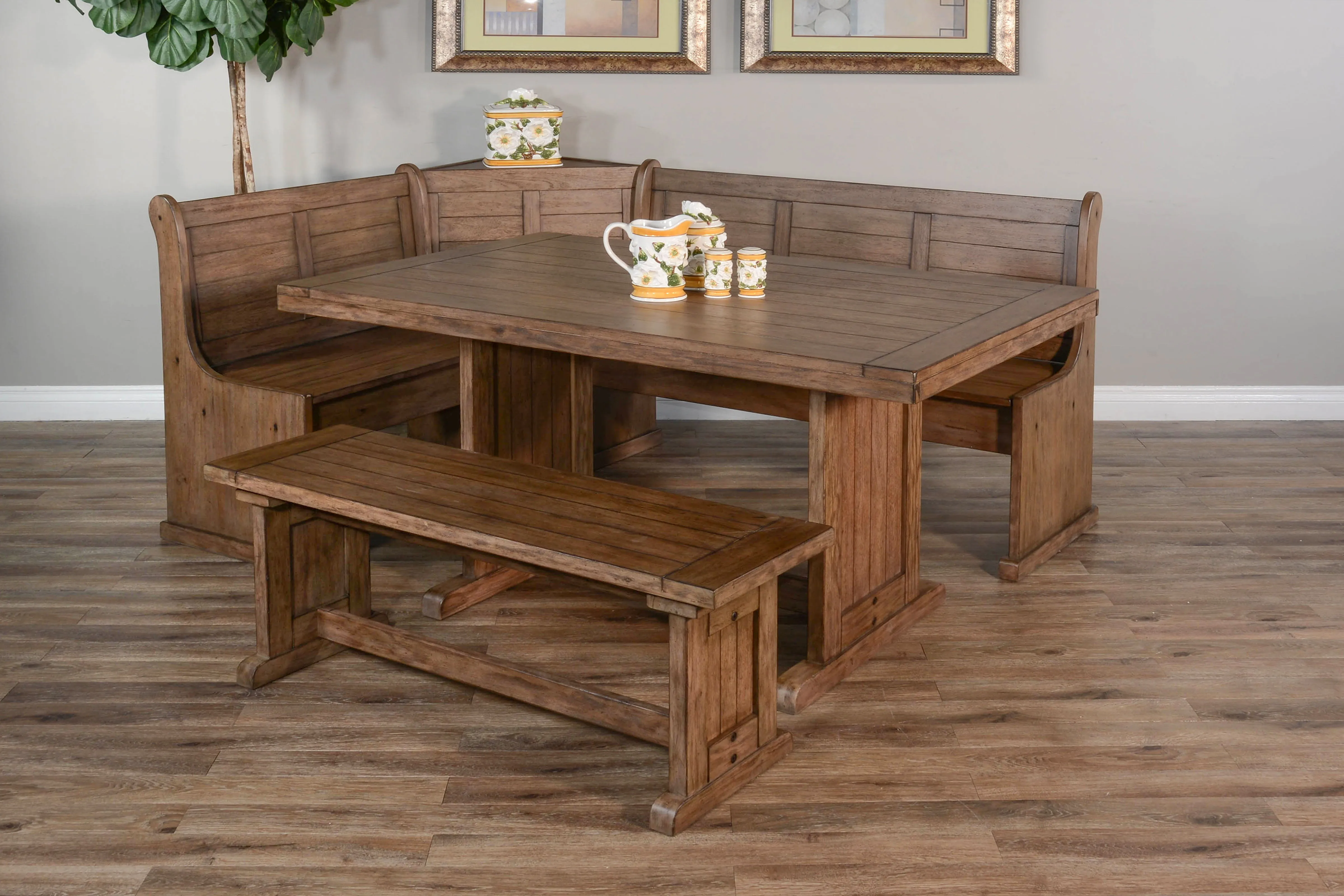 Doe Valley - Breakfast Nook Set - Dark Brown