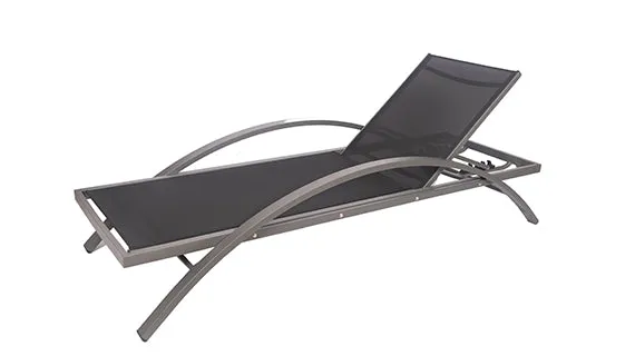 Duoyes Outdoor Sling Chaise Lounge, Lightweight Sun Lounge Modular in Aluminum Frame with Pillow