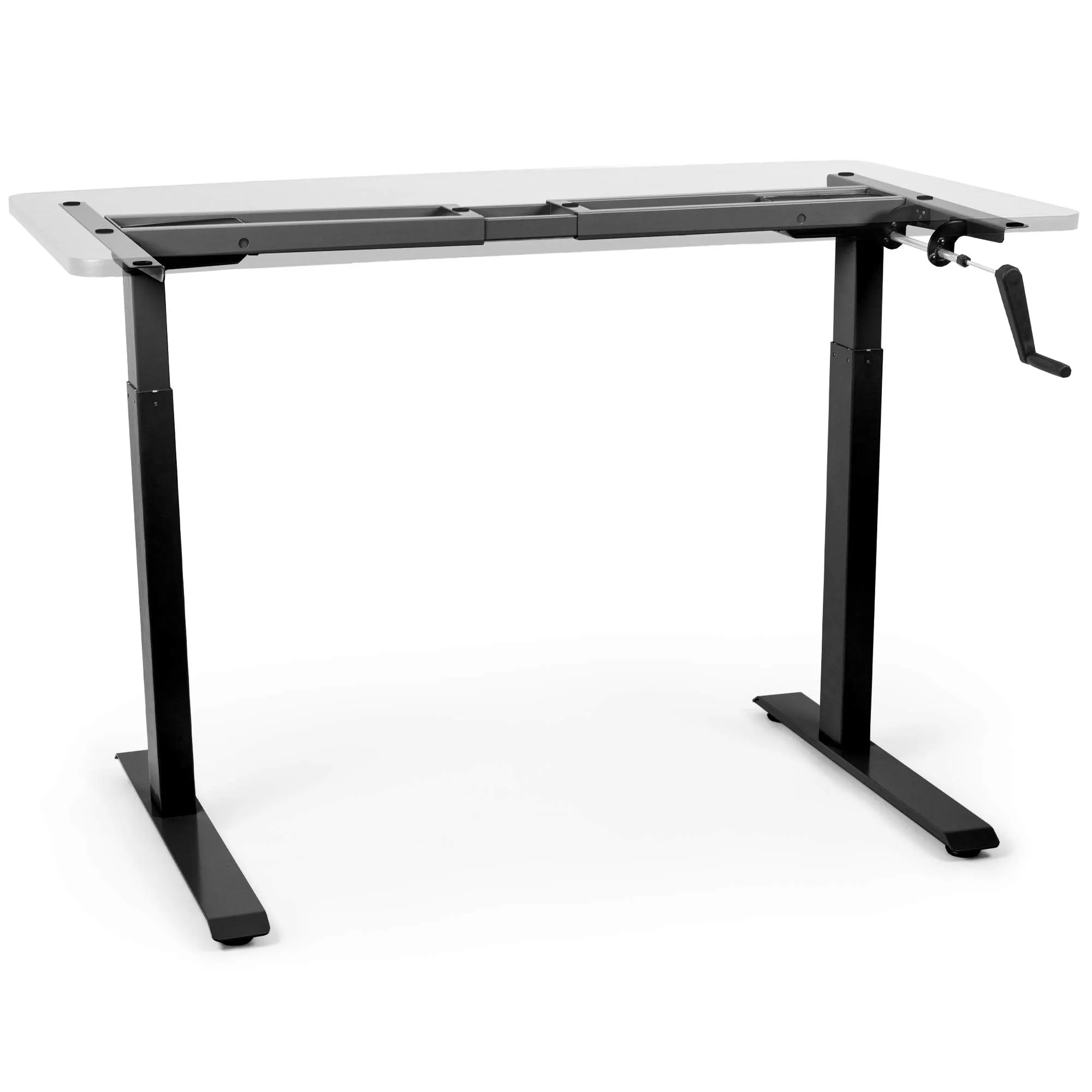 Duronic Sit Stand Desk Frame TM00 BK | Manual Standing Office Table | Frame ONLY | Height Adjustable 71-116cm by Crank Handle | Ergonomic Workstation | Sturdy and Robust | Customisable | BLACK