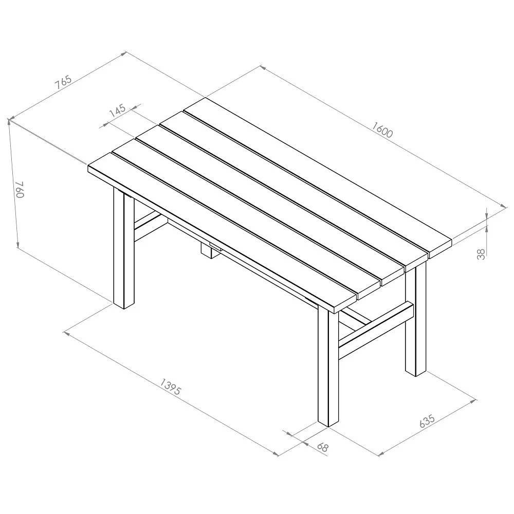 Emily 4 Seater Dining Set | Table and 2 Bench Dining Set