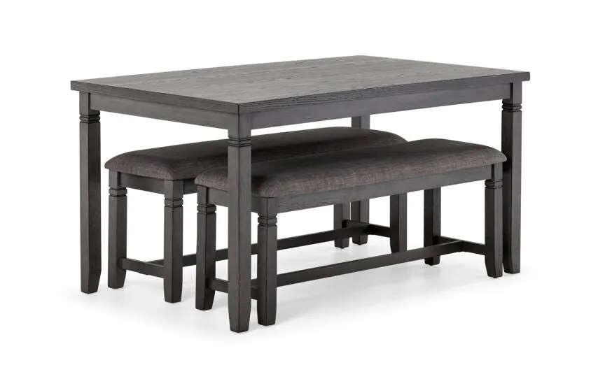 Enzo 3-Piece Dining Set - Dark Grey