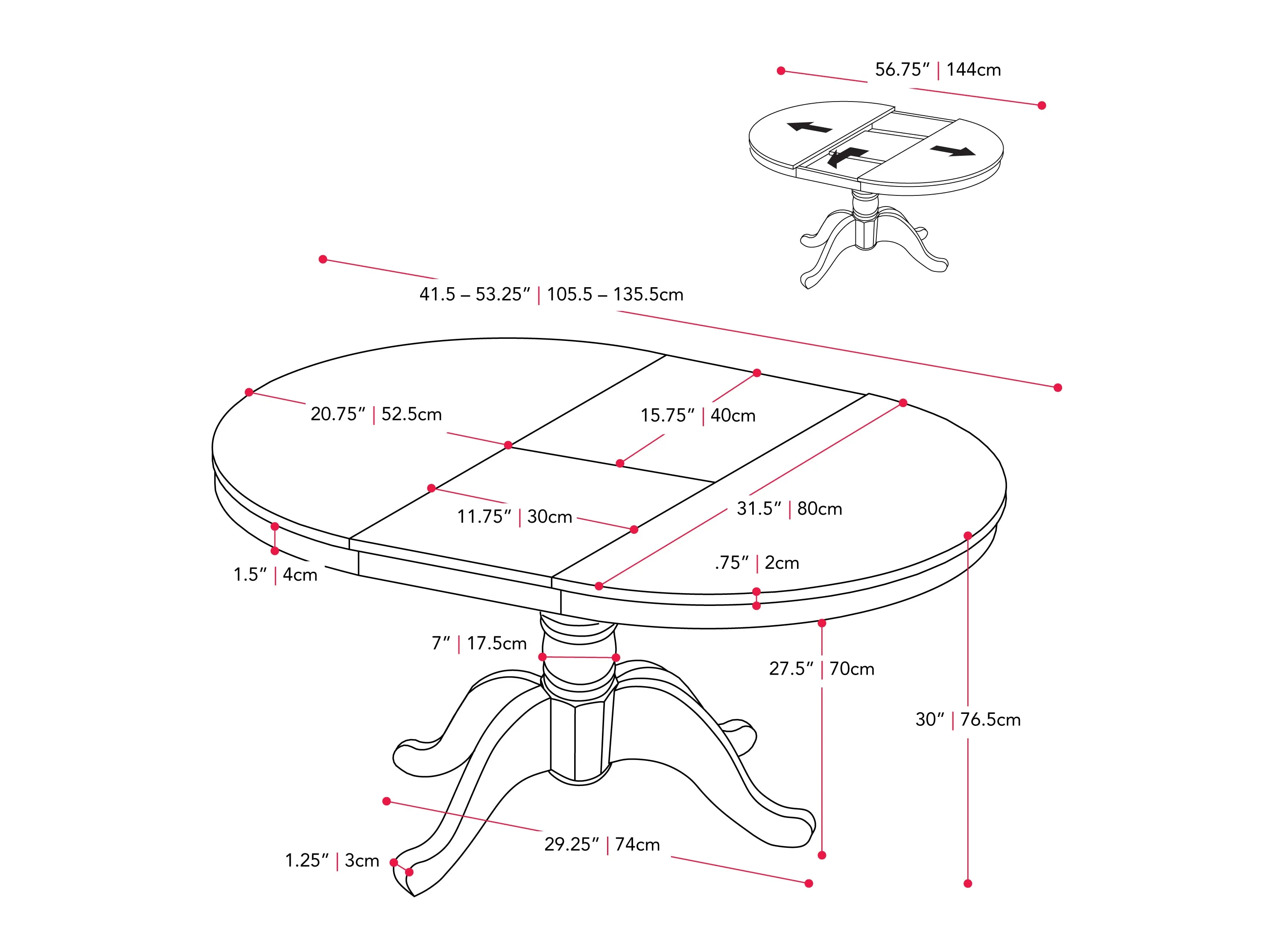 Espresso Extendable Oval Dining Table